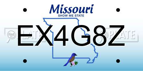 EX4G8Z Missouri License Plate