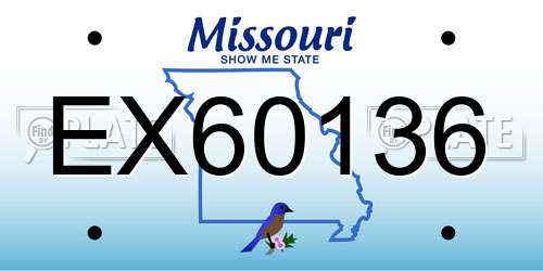 EX60136 Missouri License Plate