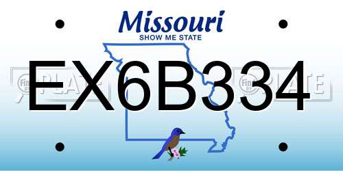 EX6B334 Missouri License Plate