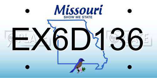 EX6D136 Missouri License Plate