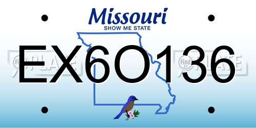 EX6O136 Missouri License Plate