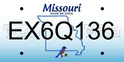 EX6Q136 Missouri License Plate