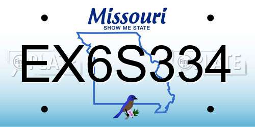 EX6S334 Missouri License Plate