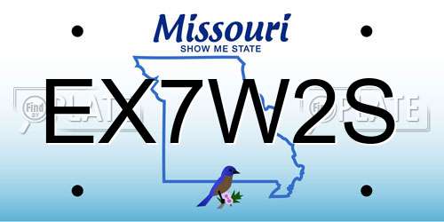 EX7W2S Missouri License Plate