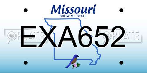 EXA652 Missouri License Plate