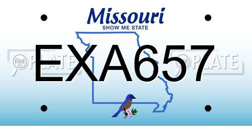EXA657 Missouri License Plate