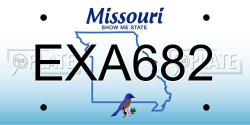 EXA682 Missouri License Plate