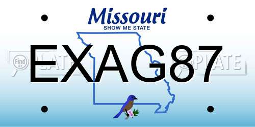 EXAG87 Missouri License Plate
