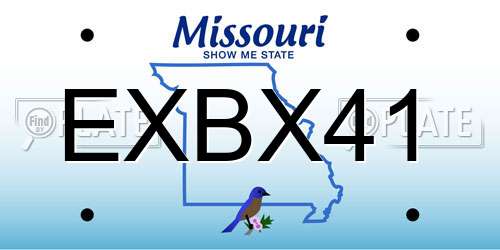 EXBX41 Missouri License Plate