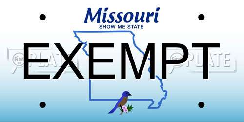 EXEMPT Missouri License Plate