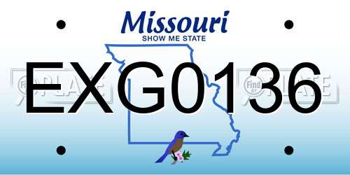 EXG0136 Missouri License Plate