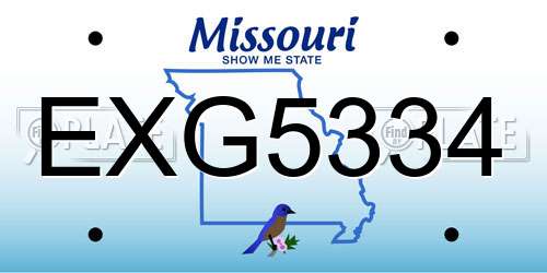 EXG5334 Missouri License Plate