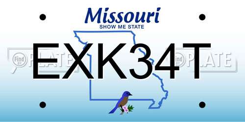 EXK34T Missouri License Plate