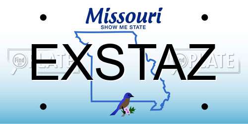 EXSTAZ Missouri License Plate