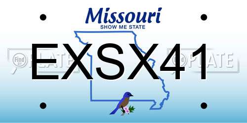 EXSX41 Missouri License Plate