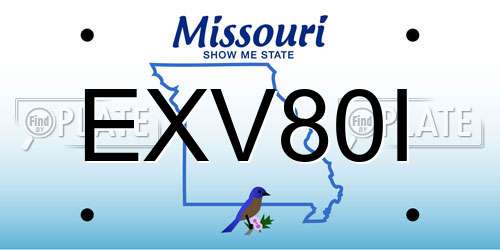 EXV80I Missouri License Plate