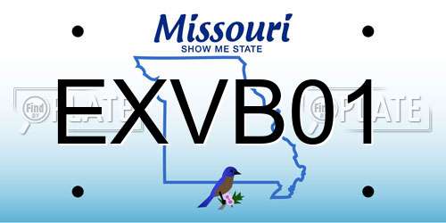 EXVB01 Missouri License Plate