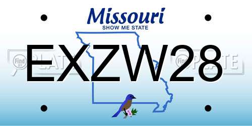 EXZW28 Missouri License Plate
