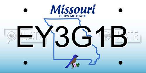 EY3G1B Missouri License Plate