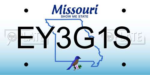 EY3G1S Missouri License Plate