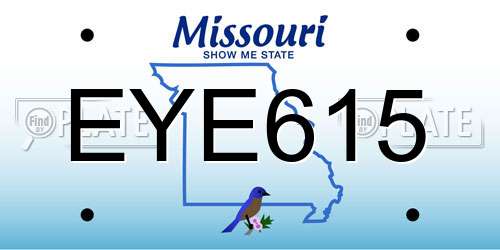 EYE615 Missouri License Plate