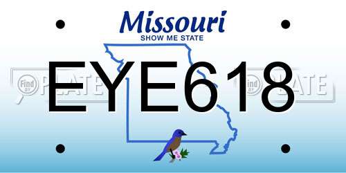 EYE618 Missouri License Plate