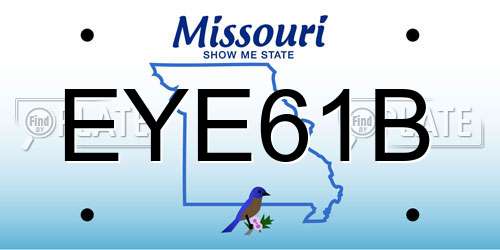 EYE61B Missouri License Plate