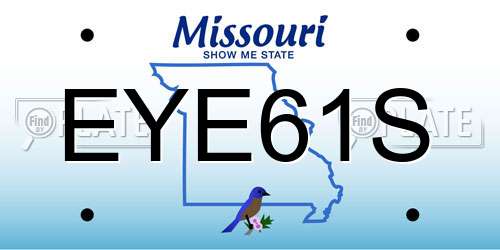 EYE61S Missouri License Plate