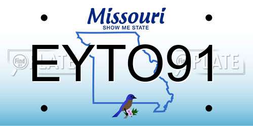 EYTO91 Missouri License Plate