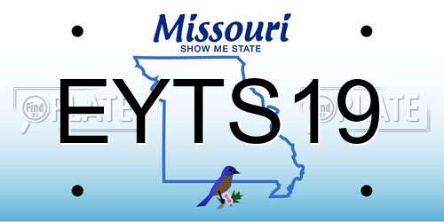 EYTS19 Missouri License Plate