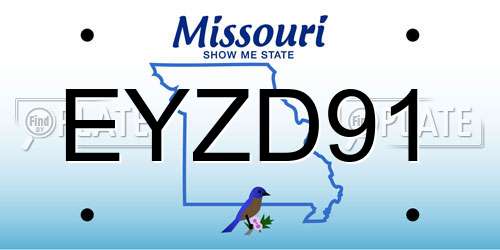 EYZD91 Missouri License Plate