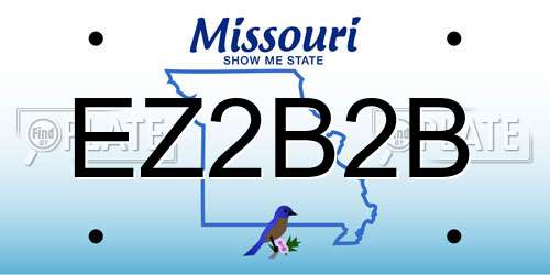 EZ2B2B Missouri License Plate