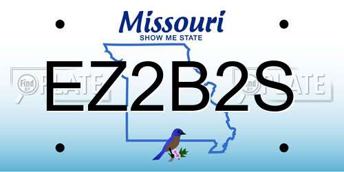 EZ2B2S Missouri License Plate