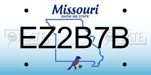 EZ2B7B Missouri License Plate