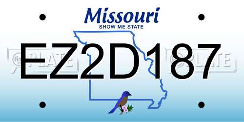EZ2D187 Missouri License Plate