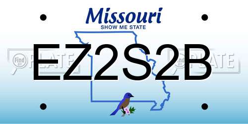 EZ2S2B Missouri License Plate