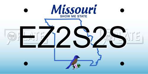 EZ2S2S Missouri License Plate