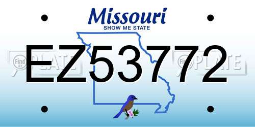 EZ53772 Missouri License Plate