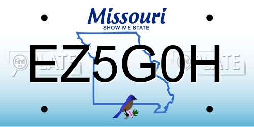 EZ5G0H Missouri License Plate