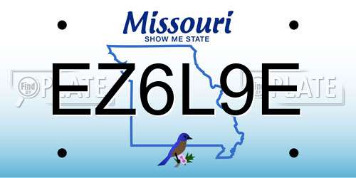 EZ6L9E Missouri License Plate