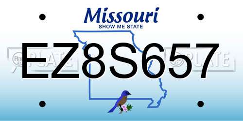 EZ8S657 Missouri License Plate