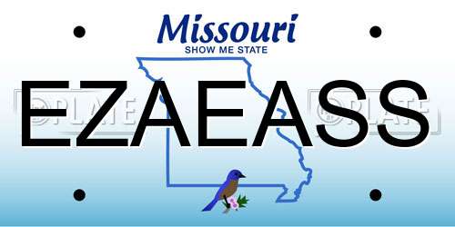 EZAEASS Missouri License Plate