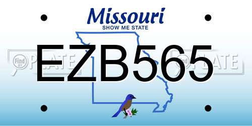 EZB565 Missouri License Plate