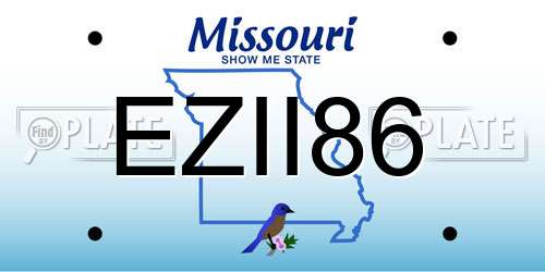 EZII86 Missouri License Plate