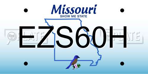 EZS60H Missouri License Plate