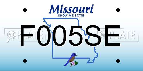 F005SE Missouri License Plate