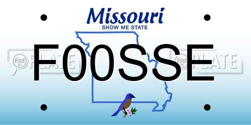 F00SSE Missouri License Plate
