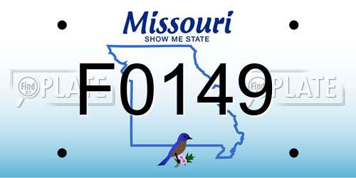 F0149 Missouri License Plate