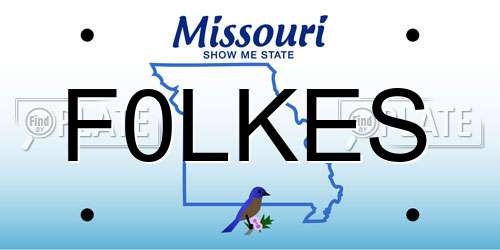 F0LKES Missouri License Plate