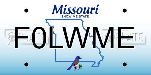 F0LWME Missouri License Plate